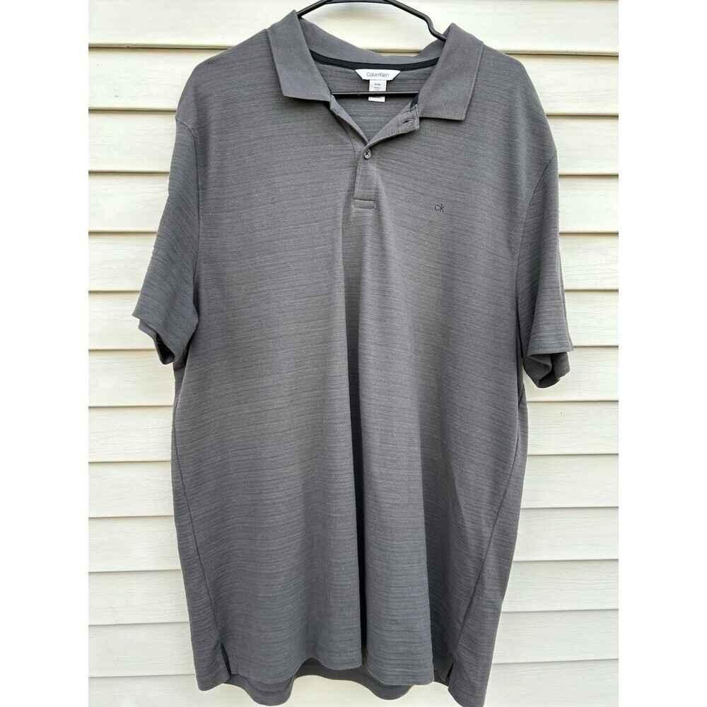 Calvin Klein Polo Men’s Xl Solid Dark Gray Top Quality Knit , Perfect Condition